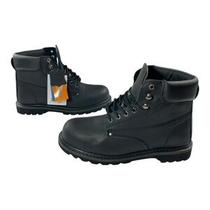 Dinggu Kevlar Leather Men’s Steel Toe Work Boots Black Size 10 NIB DEFECT